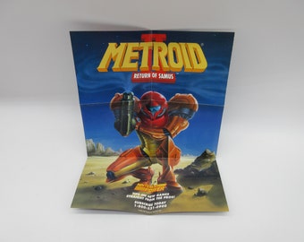 1991 METROID II Samus Poster (SNES) Super Nintendo (Testé + Nettoyé)