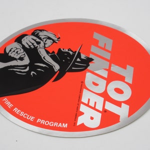 1972 TOTS FINDER Fire Rescue Sticker 1970's 1980's Nostalgia image 2