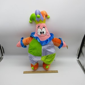 PATRICK - SpongeBob Square Pants Plush - Jester / Clown -  American Greetings - Hallmark - Plush Doll Mini Posable Figure
