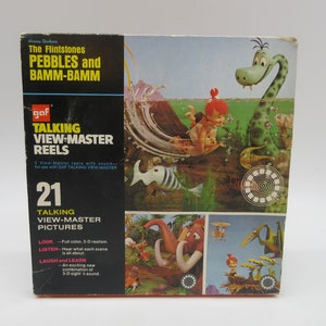 1964 Flinstones Pebbles and Bamm Bamm Talking ViewMaster Complete Set of 3 w/ Box  - View Master - Toy