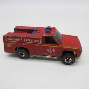 1974 Emergency Unit FIRE TRUCK Redline Hot Wheels -  Diecast Lesney Superfast Vintage