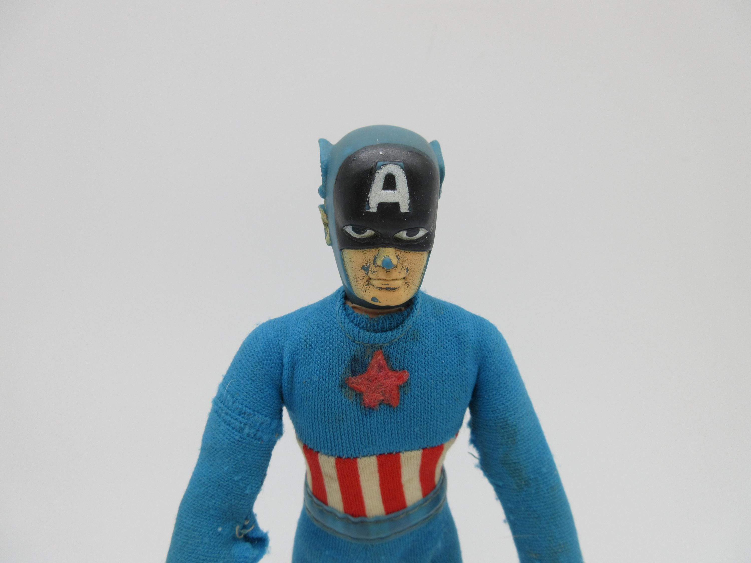 1974 Captain America Type Body Metal Rivets Mego Action Figure Doll  Super Hero Marvel DC WGSH