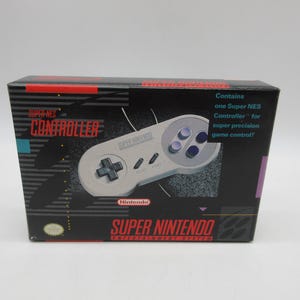 1992 SNES Controller New In Box - CIB - Complete In Box (SNES) Super Nintendo (Tested + Cleaned) Oem