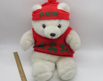 1986 Scranton Pa The Globe Department Store - Rudi The Polar Bear -  Plush Doll -