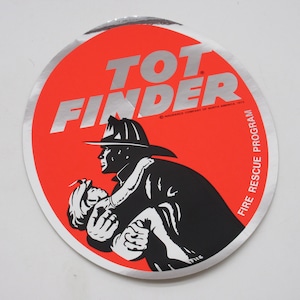 1972 TOTS FINDER Fire Rescue Sticker 1970's 1980's Nostalgia image 1