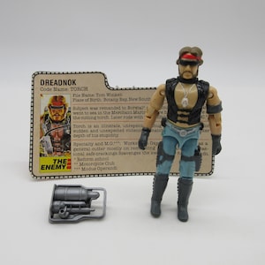 1985 TORCH con tarjeta de archivo - Gi Joe (Hasbro) Figura de acción ARAH Cobra 3 3/4&quot; 12&quot;