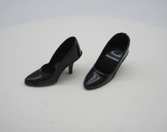 1960's Black High Heel Closed Toe JAPAN - Barbie Shoes - - Mattel - Clothes - Accessory - Ken  Mod Vintage Clothing -