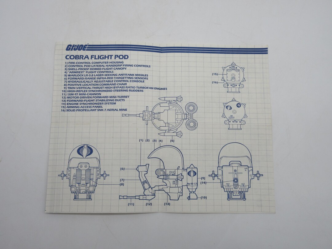 1987 Cobra Flight Pod Cobra Flight Pot Instructions / Blueprint ...