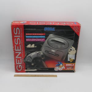 1993 SEGA GENSIS compleet in de doos (getest en schoongemaakt) Model 2 met Sonic The Hedgehog 2-game