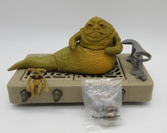 1983 JABBA THE HUT 100% Complete Playset w/ Sealed Bags - Star Wars  (Lucas Films / Kenner) Vintage Original Action Figure Playset