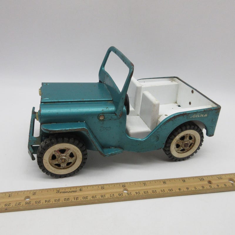 Jeep Tonka Vintage En Acier Pressé Rouge - Water Racer, Jouet Ancien