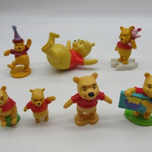 1990&#39;s Winnie The Pooh Figures - Tigger Owl Piglet Eeyore  Disney Action Figure Toy Lot - 100 Acre Woods