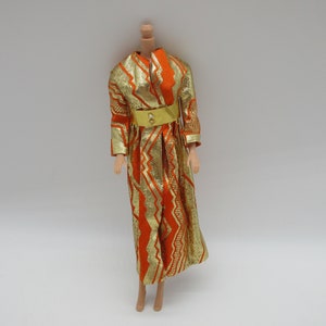 1969 GOLDSWINGER #1494 Gold & Orange Jacket -  Barbie  - Mattel - Clothes - Accessory - Ken  Mod Vintage Clothing -69