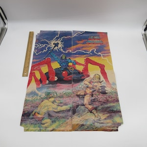 1984 *RARE* HEMAN Magazine Poster - Spidor Skeletor - Action Figure (Motu) Masters of the Universe ( He-man )