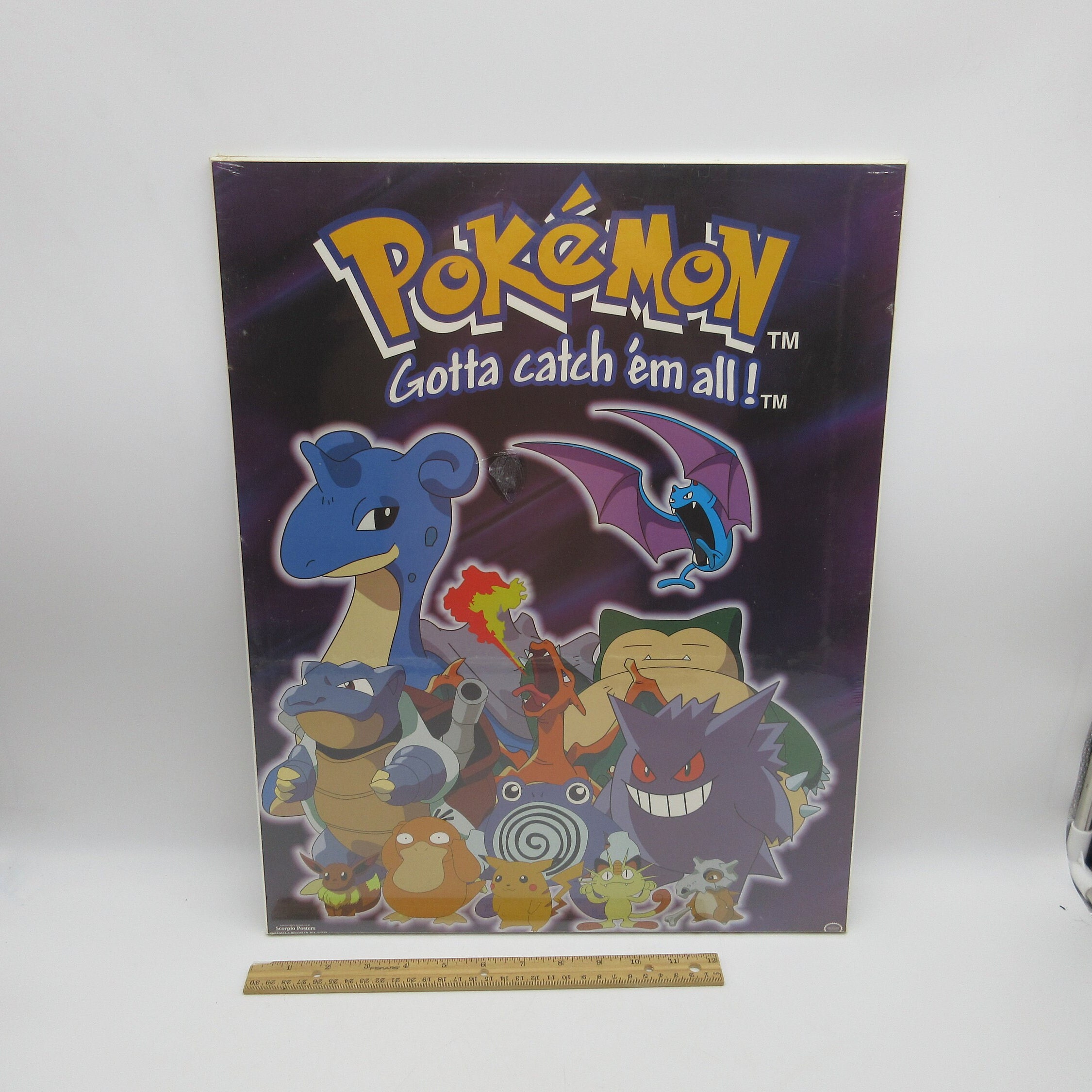 1998 POKEMON 16x20 Original Wooden Wall Decoration - Picture