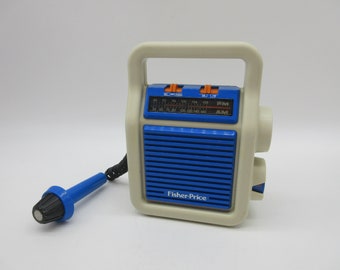 1984 Fisher Price My First Sing Along Radio avec microphone AM/FM # 3805 - Little People - Adventure People - Pièce accessoires