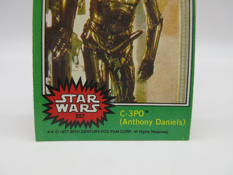 1977 C3PO Error Card 207 Golden Rod 10 Anthony Daniels Star Wars Topps