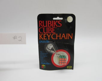 Chaveiro Mini Cubo Mágico de 1981 - Novo na Cartela nº 2 - Ideal - Cubo Mágico - Brinquedo Quebra-Cabeça - Vintage