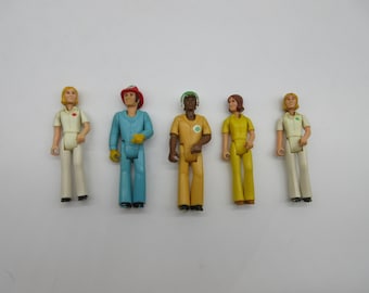 1974 Lot Adventure People - Pompier, infirmière, pilote d'hélicoptère, Fisher Price # - Little People - - Pièce d'accessoires Tikes Little People