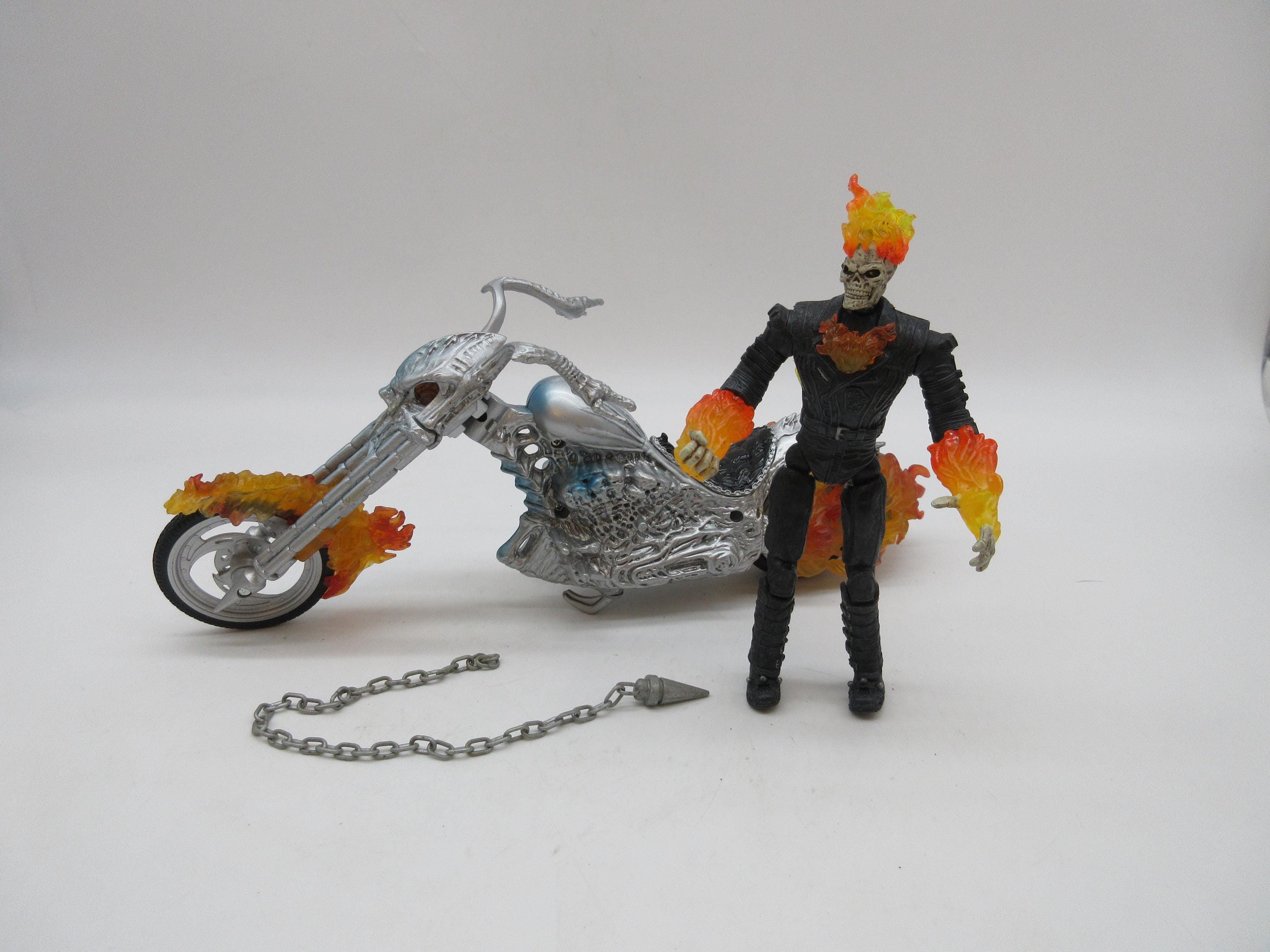 2006 GHOST RIDER Electronic Flames Motorcycle W/ Chain Marvel