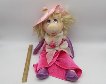 1981 Miss Piggy 20” Plush Muppets Glamour Doll Fancy Pink Dress & Hat Stuffie Fisher Price Plush Doll - The Muppets - Kermit