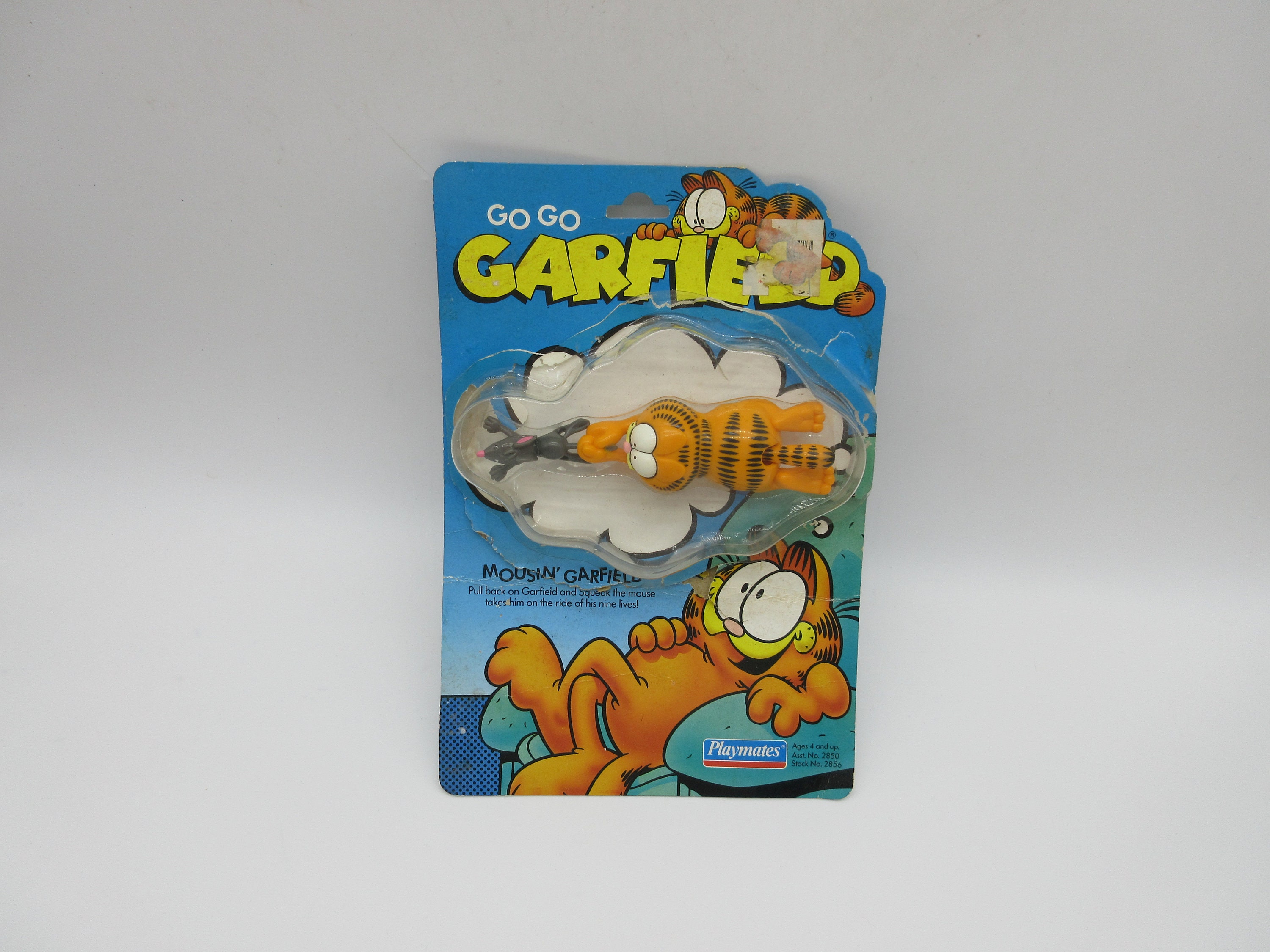 Garfield ベッドで寝るフィギュア 1978年製 1991 GARFIELD Chasing Mouse - Mousin' - Playmates - Action