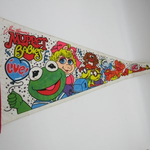 1986 MUPPET BABIES 30&quot; Live Pennant *RARE* Henson - Sesame Street - Plush Toy