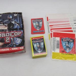 1990 ROBOCOP 2 Komplettes Set mit 88 Karten + 11 Aufkleber + Box + Verpackungen - Topps - Non-Sports-Karte - Nonsport