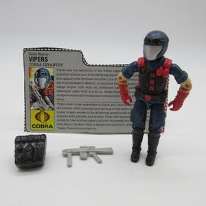 Figura de acción VIPER 1986 100% completa con tarjeta de archivo - Gi Joe (Hasbro) ARAH Cobra 3 3/4&quot; 12&quot;