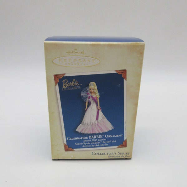 2003 Celebration Barbie Ornament - HALLMARK -  Doll - New In Box - Mattel - Clothes - Mod Vintage Clothing -