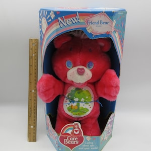 1991 Bisounours FREIND BEAR dans une boîte - American Greetings - Poinçon - Mini poupée en peluche articulée