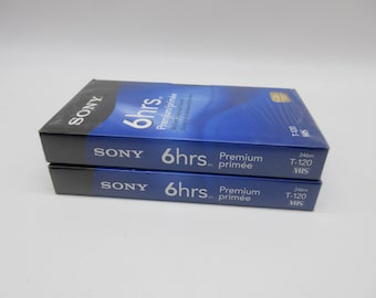 1990's 2 SONY Blank VHS Tapes - Factory Sealed - New - 6 Hour - Video Cassette - VCR