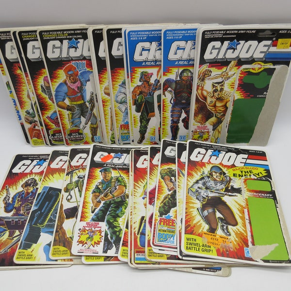 1980's GI JOE Full Filecard / Cardback -  Gi Joe (Hasbro)  Action figure ARAH Cobra  3 3/4" 12" Complete Box