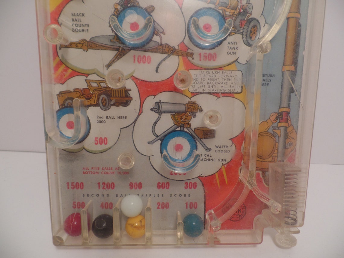 1950's MARX Bazooka Pinball Game Military Toy Machine Etsy