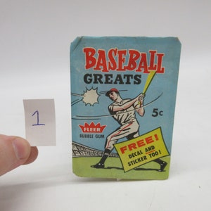 1961 FLEER BASEBALL Involucro vuoto del pacchetto di cera n. 1 - 5 centesimi - Carta di baseball MLB