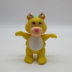 1985 WUZZLES BUTTER BEAR Care Bears - American Greetings - Hallmark - Plush Doll Mini Posable Figure Poseable Vinyl
