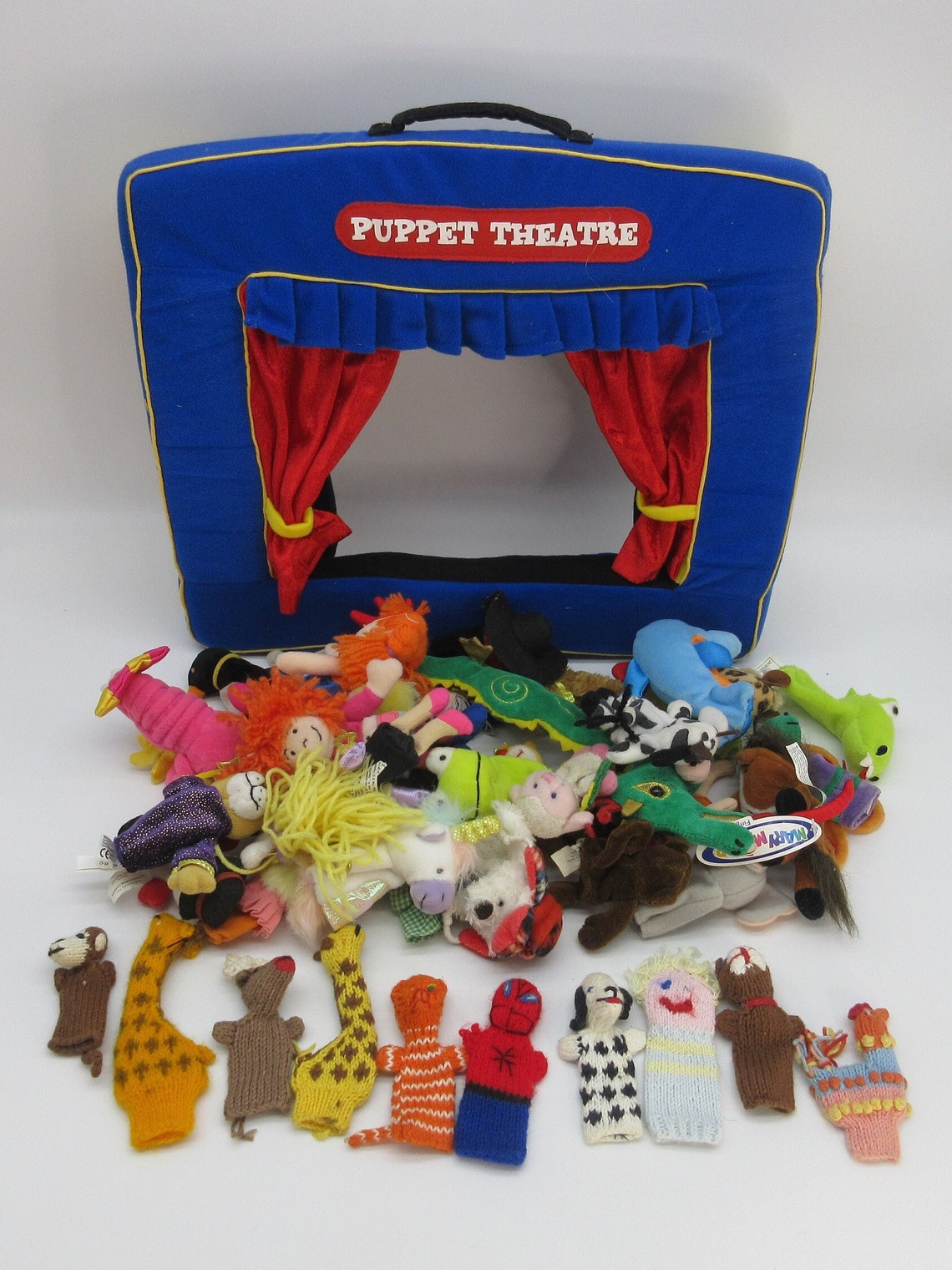 HUGE Vintage Finger Puppets Collection W/ Stage Mr. Rogers Etsy