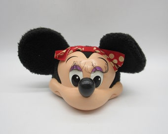 1997 MINNIE MOUSE Face Hat - Disney World Netted Adjustable Hat  - Vintage DISNEY Toy