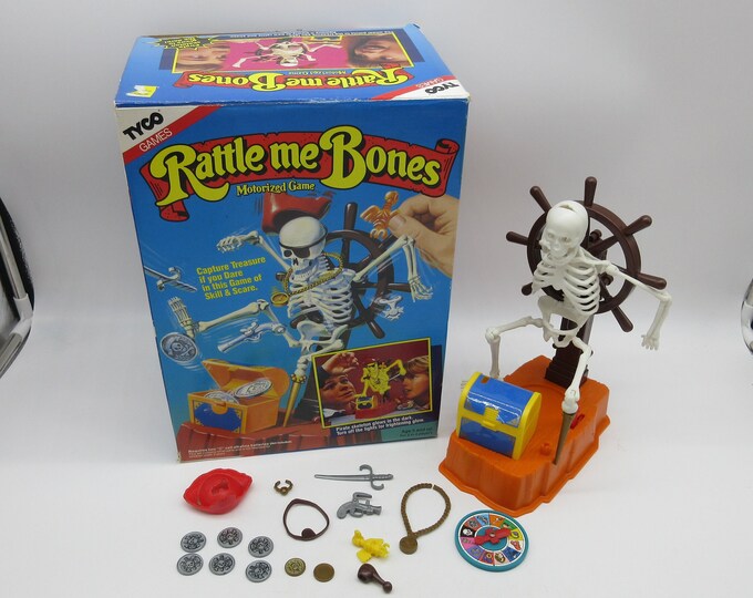 1989 Rattle Me Bones Tyco Board Game Milton Bradley Action Figure Toy
