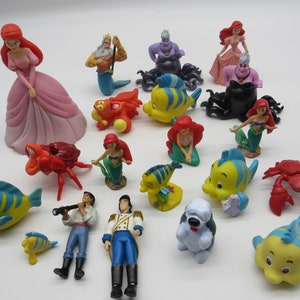 Lot de jouets vintage Disney La petite sirène - Lot de figurines articulées