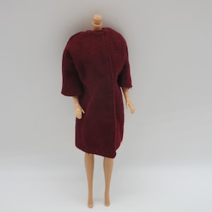 1970&#39;s Maroon Dress -  Barbie  - Mattel - Clothes - Accessory - Ken  Mod Vintage Clothing -