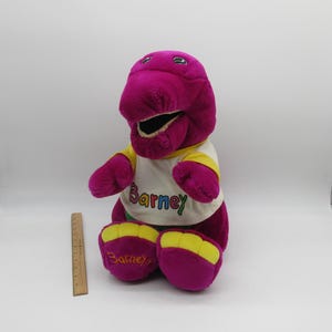 1992 BARNEY Plush with Shirt - Dakin  Care Bears - American Greetings - Hallmark - Plush Doll Mini Posable Figure
