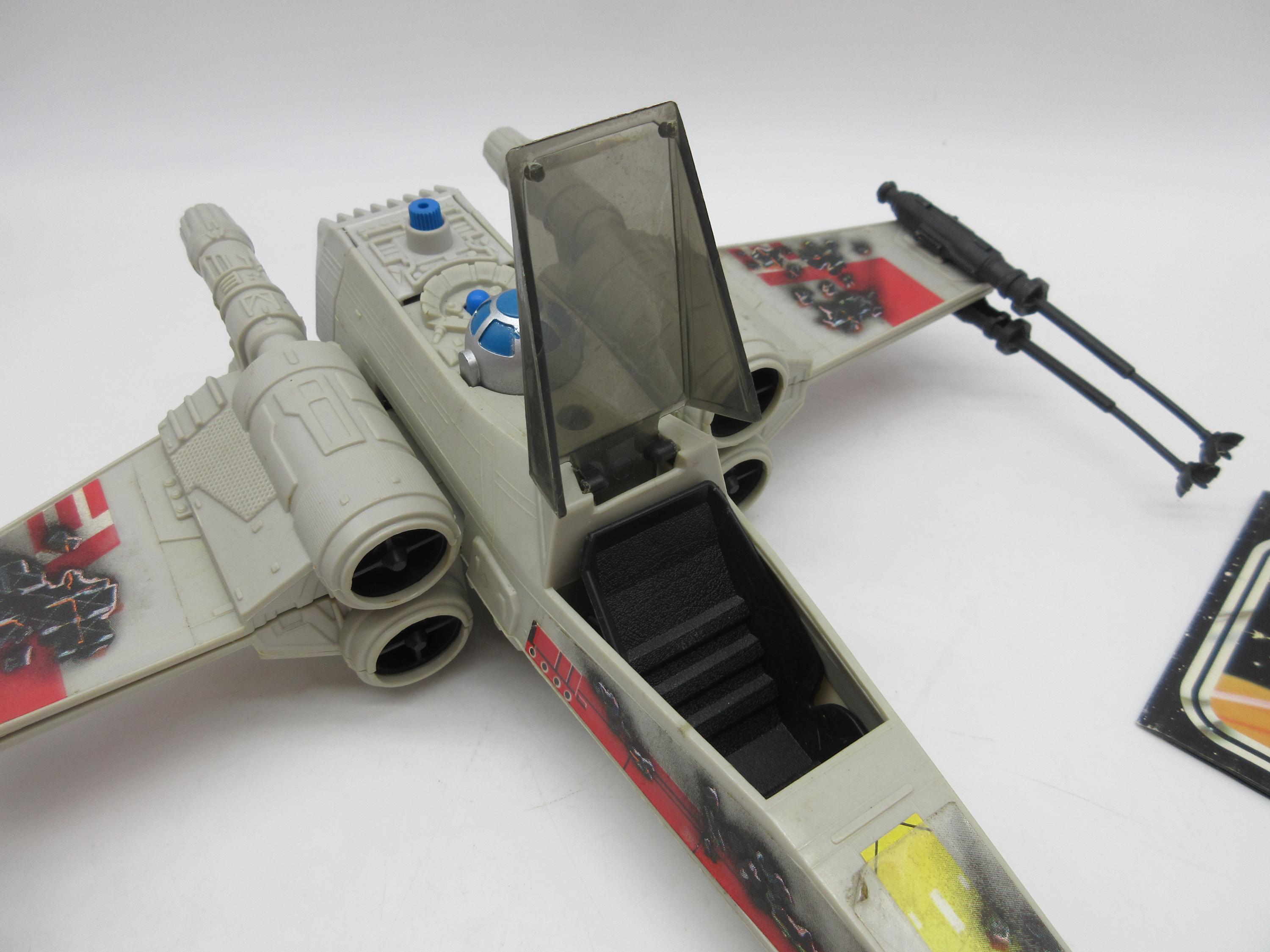 1981 Battle Damaged X-wing 100% Complete W/ Canopy + Luke - Works