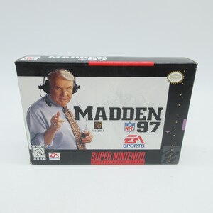 1997 MADDEN &#39;97 In Box (SNES) Super Nintendo Game (Tested + Cleaned)
