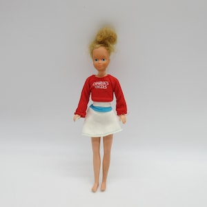 1966 SKIPPER w/ Charlies Angels Skateboard Shirt + Tuesday Taylor Skirt - Barbie Doll  - Mattel - Clothes - Mod Vintage Clothing -