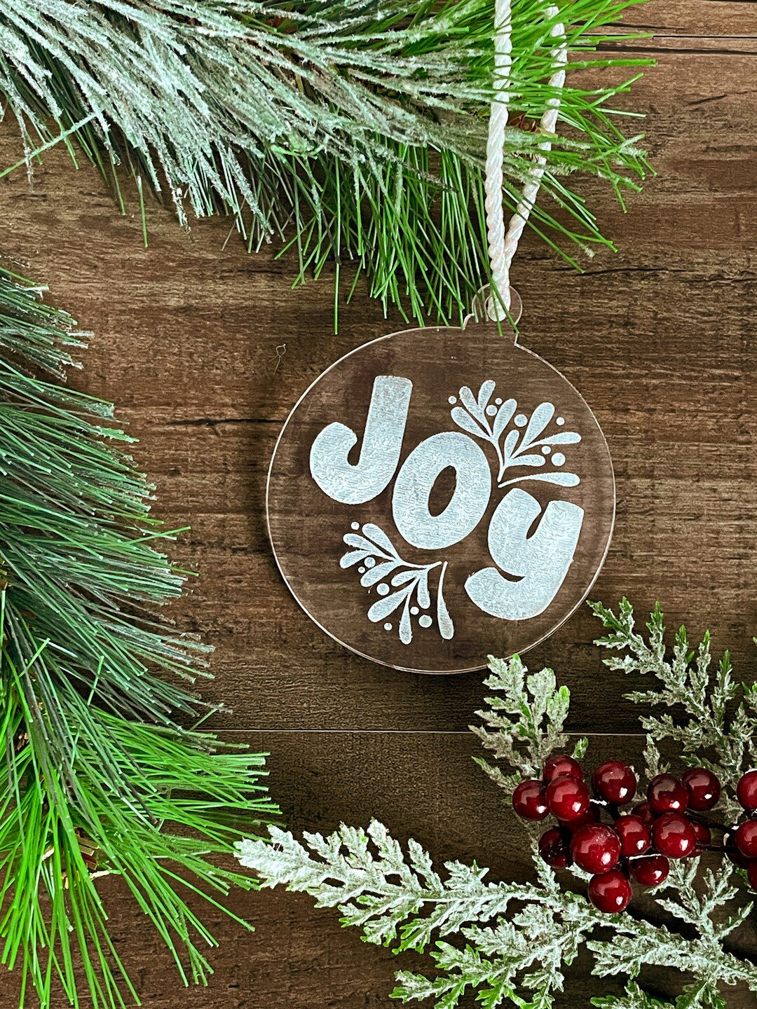 Joy Christmas Ornament Acrylic Christmas Ornament Holiday Ornament Acrylic Ornament Christmas ...