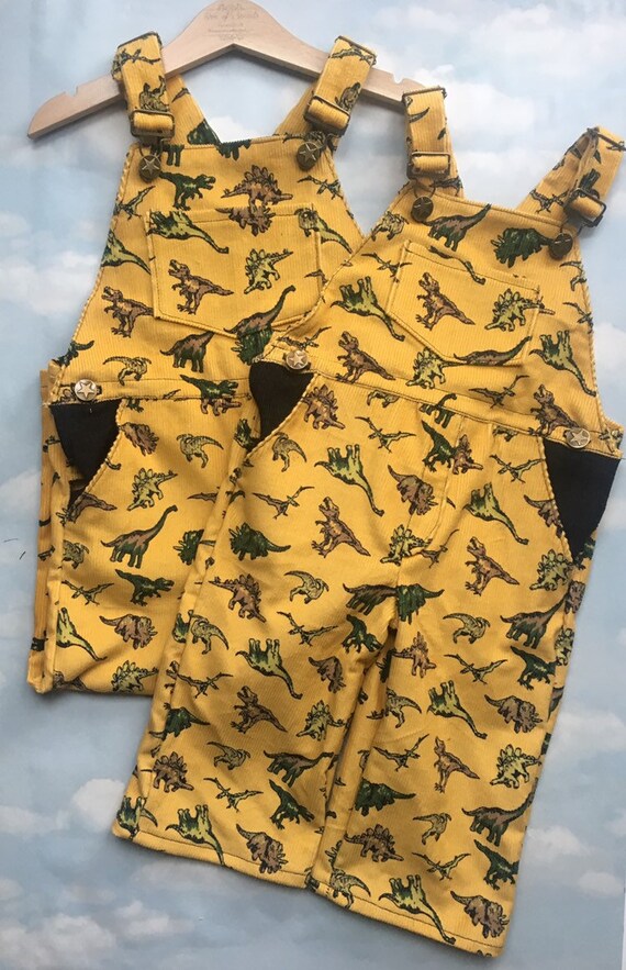 dinosaur dungaree dress