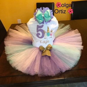 Purple pink aqua unicorn birthday outfit appliqué number