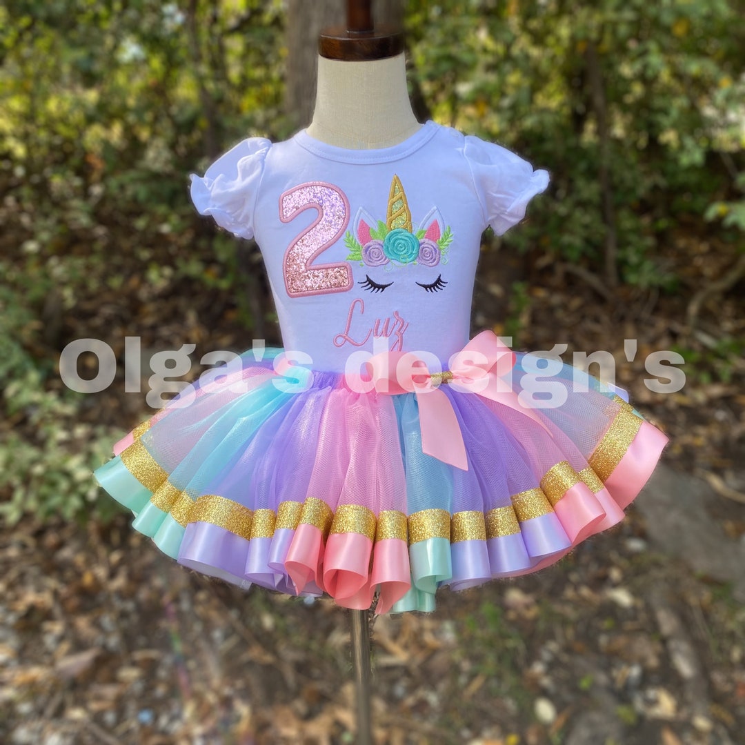 Unicorn Birthday Outfit Multi Colors Birthday Outfit - Etsy