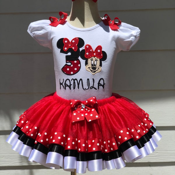 Minnie Mouse birthday outfit 1st 2nd 3rd birthday outfit red Minnie outfit